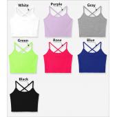 Damen Tank Pflanzliche Tops Sport Style Bustier cross Halter Sommer kurz Tees Damen 7 Farben soild Modal Weste