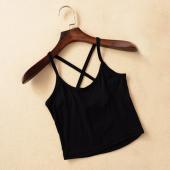 Damen Tank Pflanzliche Tops Sport Style Bustier cross Halter Sommer kurz Tees Damen 7 Farben soild Modal Weste