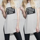 Damen T Shirt Gestreifte...