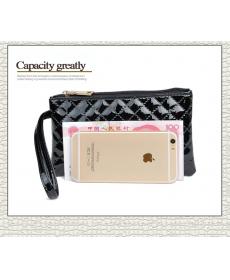 Neue Mode Damen Handtasche Pu Leder Handschlaufe Reißverschluss Geldbörsen Beiläufige Geldbörse