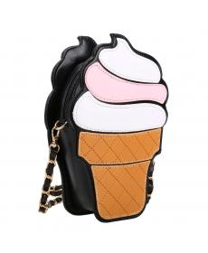 Niedlichen Cartoon Damen Eis Cupcake Form Mini Schultertasche MetallKette Mobilen Schlüssel Münze Messenger