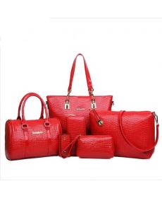6 Teile satz Damen Handtasche Krokoprägung Composite Taschen Stein Damen Messenger Bags Umhängetasche