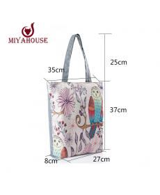 cartoon eule gedruckt casual tote mode Damen leinwand strand beutel weiblich leinwand Handtasche täglich