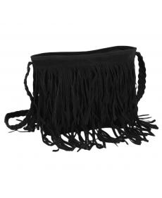 Mode Damen Dame Fringe Weben Quaste Schulter Messenger Cross Body Handtasche Handtaschen