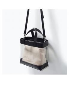 Neue angekommene ZA Tasche Damen transparent eimer Handtasche sets Spanien design Damen Schultertasche