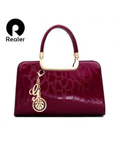 Marke Damen lackLeder Handtaschen Damen messenger Schultertasche für Damen tote beiläufige anhänger Kette