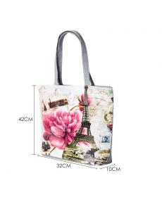 Damen Leinwand Mode Weibliche Strandtasche Großen Kapazität Schulter EinkaufenHandtasche Lässig Floral