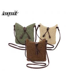 neueste Mode Gewebt Umhängetaschen Stroh Sommer Damen Weben Crossbody Sackleinen Jute Beutel Strand Kleine