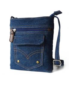 Damen Denim Messenger Taschen Damen Mini kleine Umhängetasche Vintage Rivet Schulranzen Damen Crossbody Sling