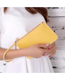 Macaron Candy Farben Oilwax Leder Geldbörse für Damen Casual Tageskupplung Wristlets Brieftasche