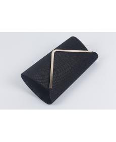 schulter schwarz silber farbe dame mode V metallKette design glitter glanz hülle Tasche clutch elelgant Handtasche