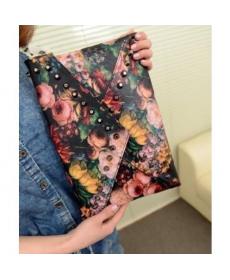 Mode Damen Punk Trend Niet Kupplung Umhängetasche ölgemälde Umschlag Handtasche heißer