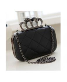 Jahrgang schädel Geldbörse schwarz fingerknöchel ring Handtasche Damen Schädel