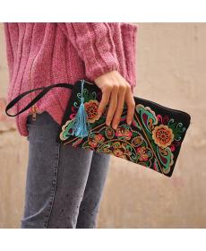 Damen Ethnische Nationale Retro Schmetterling Blume Tasche Handtasche Geldbörse Gestickte Tasche Damen Handtasche