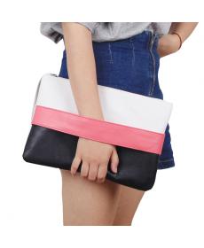 Sommer Stil Candy Farbe Patchwork Damen Leder Tasche Tageskupplungen Bolsa Feminina
