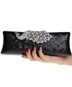 Fabrik Neue Stil Damen Pfau Abend Handtasche Portemonnaie Druck Dot Clutch Handtasche Schwarz Gold Silber Party Abend