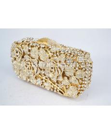 Luxus kristall clutch Abendtasche Gold rose blume partei Geldbörse Damen hochzeit braut Handtasche beutel