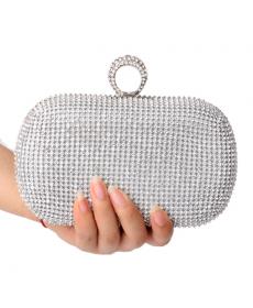 Rhinestones women clutch bags diamonds finger ring ladies vintage evening bags crystal wedding bridal handbags purse bag