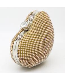 Damen Herz Gold Kristall Umhängetasche Abend Box Clutch Handtaschen und Geldbörsen Damen Party Braut Hochzeit