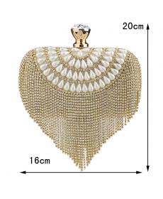 Neue Quaste Strass Kupplung Damen Abendtaschen Perlen Luxus Damen Handtaschen Perle goldenen Abendtasche