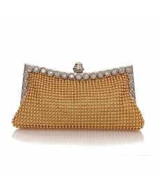mode Satin Perlen Kristall Strick Kupplung Abendtaschen Damen Tasche Charme Handtasche Partei Kleid 2 Styles