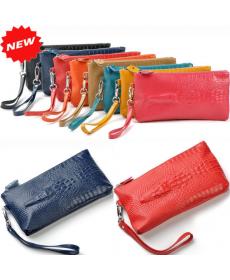 Neueste Krokodilkopf muster Tag Kupplung Echtes KuhLeder Abendtasche Casual Handytasche für Damen