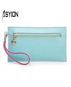 Neue Candy Farbe Pu Leder Damen Wristlets Clutch Taschen Designer Damen Geldbörse Handtaschen