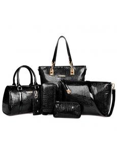 mode Krokodil Handtasche Pu Leder Tasche Damen Handtaschen Crossbody Messenger Bag Brieftasche 6 Sätze