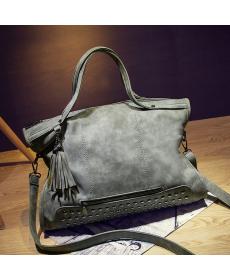 Niet Damen Leder Handtasche Mode Quaste Umhängetasche Vintage Umhängetasche große Top Griff Taschen Mum