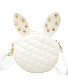 Empfindliche Neue Damen Mädchen Sommer Niedlichen Kaninchen Ohr Runde PU Leder Körper Mini Schulter