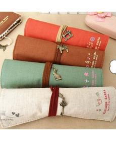 Vintage bleistift rollen Eleganten Stil make up Damen mädchen Leinwand stift Schminktasche für studenten kind