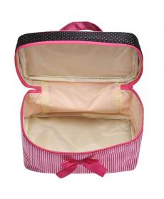 quadrat Bogen Streifen Tragbaren Kosmetiktasche Reise Kosmetiktasche Trousse De Maquillage Necessaire Damen