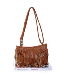 Damen Quaste Quaste Fringe Faux WildLeder Schulter Messenger Crossbody Handtasche Schwarz Braun Weiß