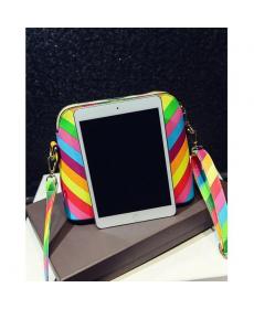 Vogue Regenbogen shell Tasche sommer strand Berühmte marke mode pu Leder Damen Handtasche niet Damen