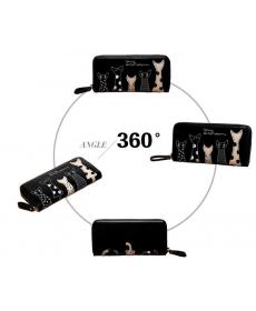 neue Damen Geldbörsen In Europa Und Amerika Lange Brieftasche Weibliche Karten Halter Cartoon Katze PU Geldböse