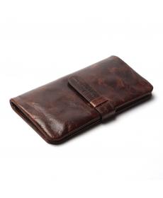 Luxus Marke Hohe Qualität 100% Top Echte öl Wachs RindsLeder Herren Lange Bifold Geldbörse Vintage