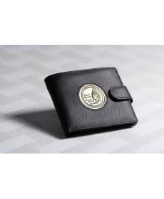 Mens Gentleman Pharao Muster Textur Schwarz Reale Echtes Leder Bifold ReißverschlussTasche Geldbörse Kreditkarte