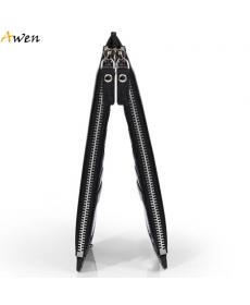 Awen  Luxus Ultra große Kapazität Doppel Reißverschluss Brieftaschen ultradünne Leder Geldböse