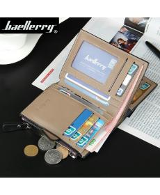 Qualität Weichem Leder Herren Brieftaschen Vertikale Business Freizeit 3 Falten Haspe Reißverschluss