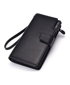 Men wallet zipper pocket male clutch multifunction genuine leather wallets long cellphone bag big capacity