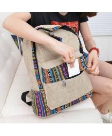 weibliche Damen ethnische kurze leinwand Rucksack adrette Schultasche Dame studentin schule Reise laptop Tasche