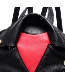 neueste Damen Designer Motorrad Revers Jacke Rucksäcke Mode Pu Leder Rucksack Weiblichen Verdoppelt Rucksack