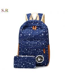 heißer Verkauf Damen Leinwand Rucksack Große Kapazität Schultaschen Für Jugendliche Druck Rucksäcke