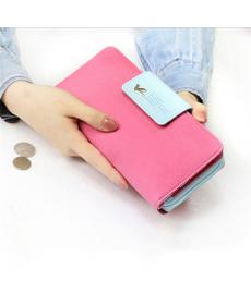 Damen Wallet Taste Leder Faux Kupplung Klassische Nette Lady Handtasche Lange Handtasche Hohe Qualität Candy Farbe