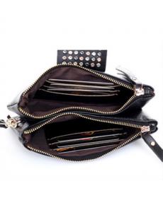 Neue Ankunft Heißer verkauf PULeather Damen Brieftasche Abendtasche clutch bag Niete Tasche Geldbörse mode