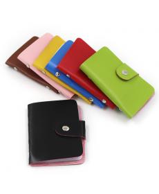 Mode 24 Bits Nützlich Business Kreditkarteninhaber PU Leder Schnalle Karten Halter Organizer Manager Für Damen