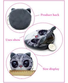 Neue Nette Katzen gesichts Reißverschluss Kasten münzenGeldbeutel mappen Geldbörse weiblichen Brieftasche