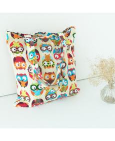 Baumwolle Leinwand Einkaufstasche Schulter Tragetasche Eco Wiederverwendbare Tasche Drucken Bunte Eulen ohne Futter NEUE