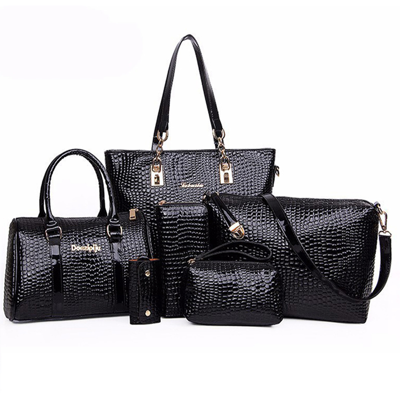 6 Beutel Krokoprägung Damen Tasche Stein Damen Handtasche Pu Leder Umhängetasche Damen Messenger Bags Damen
