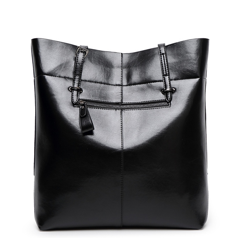 echtem Leder Tasche Damen Handtasche rindsLeder wachs reales Leder Schultertasche schwarz big bag tote